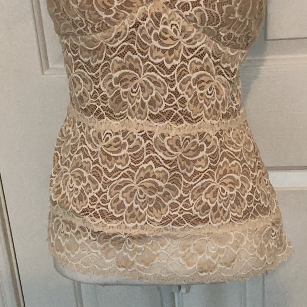 Cache Vintage Cream & White Lace Marilyn Monroe Inspired Halter Top - Picture 3 of 8
